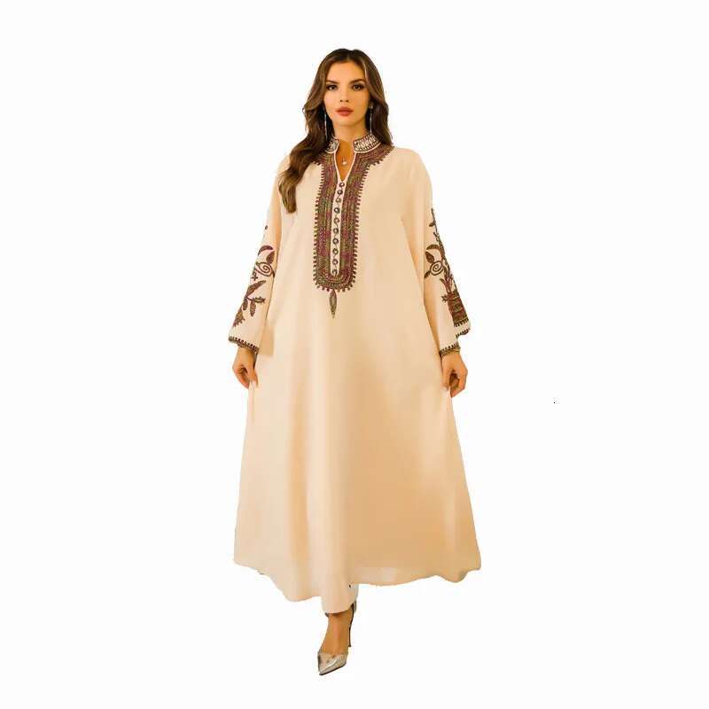 Dongdumaoyi Midden Oosten Moslim Touw Borduren Abaya Dameskleding Dubai Turkijeabaya Dames Luxe Avondjurk W
