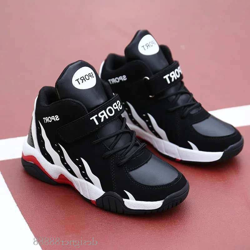 Warm Winter Kids Sp ort Boys C asual Sho es High Top Tennis Children's Plush Leather Run ning Snea kers for Girls New
