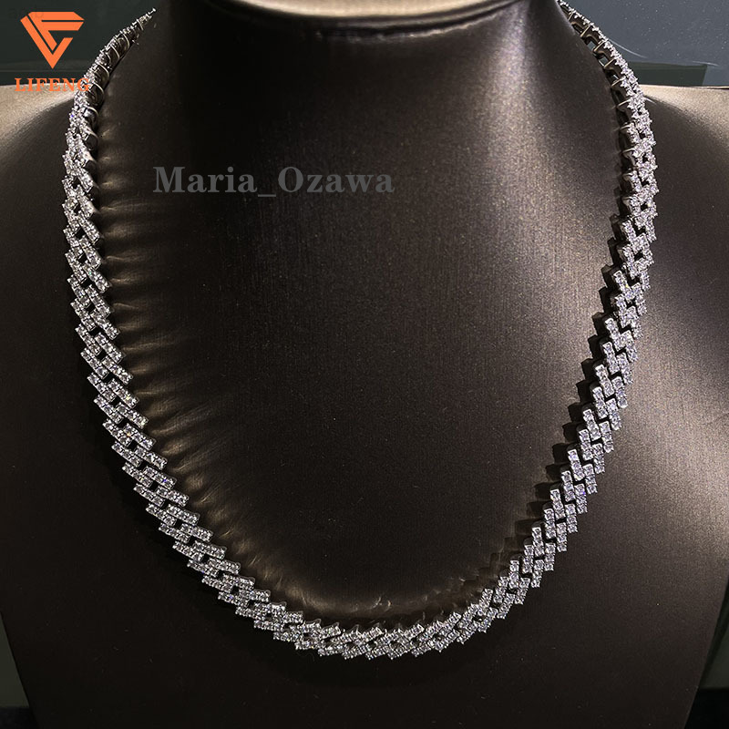 Fashion Style Hip Hop Chain Cuban 925 Silver Ice Out d Color Vvs Moissanite Diamond Cuban Link Chain