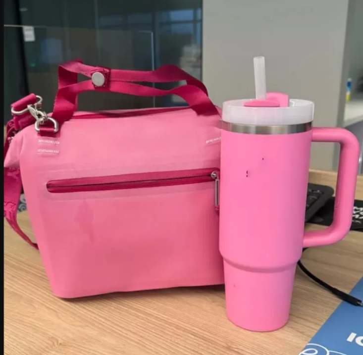 All-Day Julienne Mini Soft Lunch Box Recycled Polyester 12 Hour Coog Travel Cooler 40oz Cup Tote Crossbody Bag with Phone Pocket