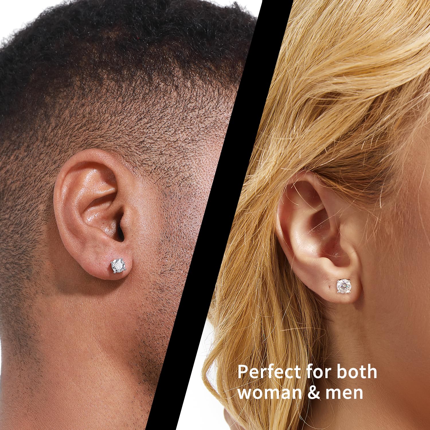 stud designer for women men solid sterg sier pass dia tester with certificate VVS1 D color moissanite earrings jewelry woman gift
