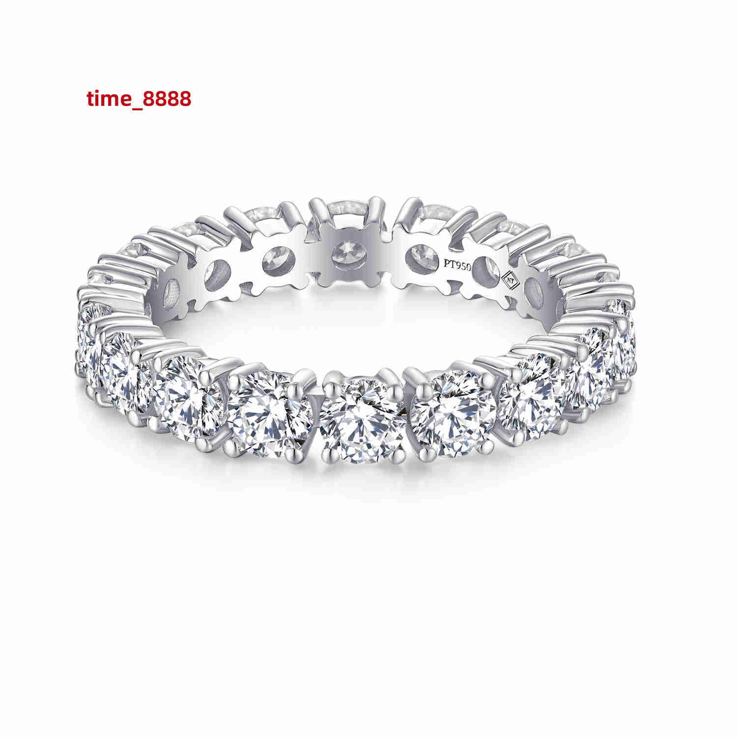 2023 Trendy Fine Jewelry Mossanite Ring 925 Sterling Silver Jewelry 3.5mm d Vvs Moissanite Tennis Ring