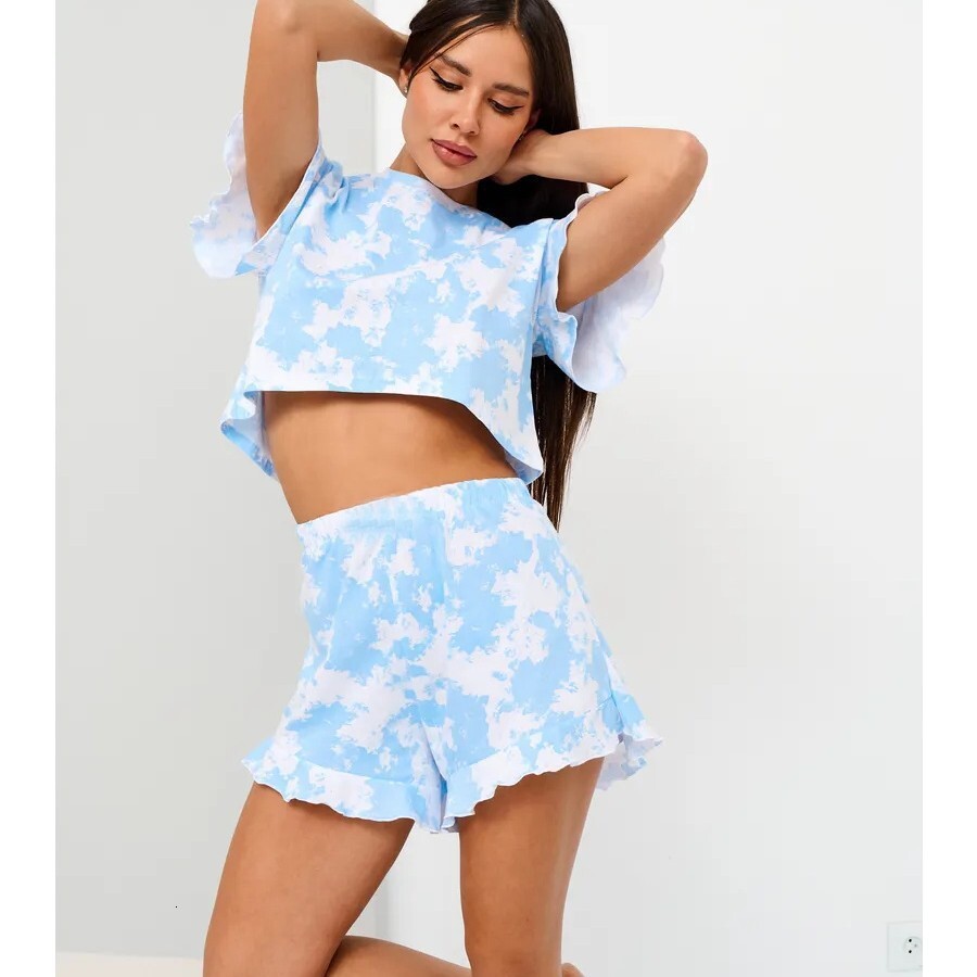 Spring and summer new hot list printed shorts, short sleeves for outerwear, home wear, women's pajamas