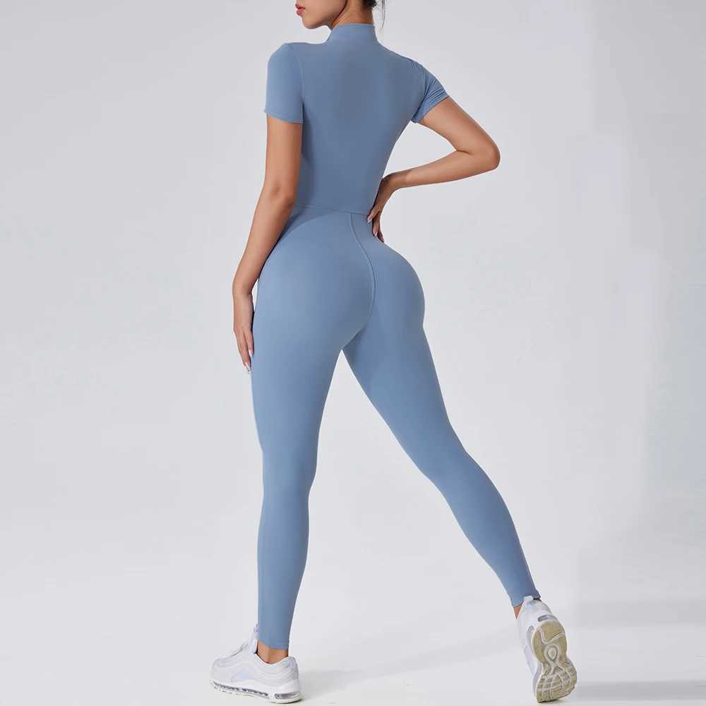 Integrated yoga suit fitness suit exercise suit womens fitness suit gym suit womens training Siamese fitness jumpsuit womens sportswear W250326