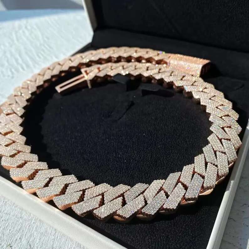 Pass Diamond Tester GRA Hip Hop S925 Silver Iced Out Bling 3 Rows 20 mm VVS Moisanite Cuban Link Chain Iced Out Hip Hop Moissanite Chain