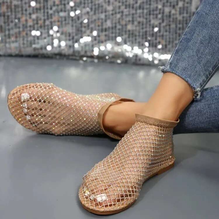 2025 Spring/Summer New Foreign Trade Large Size Women's Flat Sandals with Broken Dias Fashion European and American Style