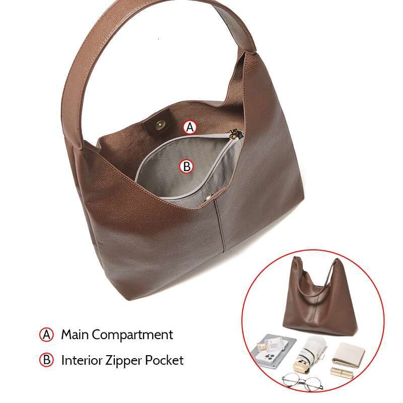 2025 Fashion Split Leather Handbag Women Underarm Tote Spring-Summer Lady Large Casual Hobo Shoulder Bag Pefect Gift