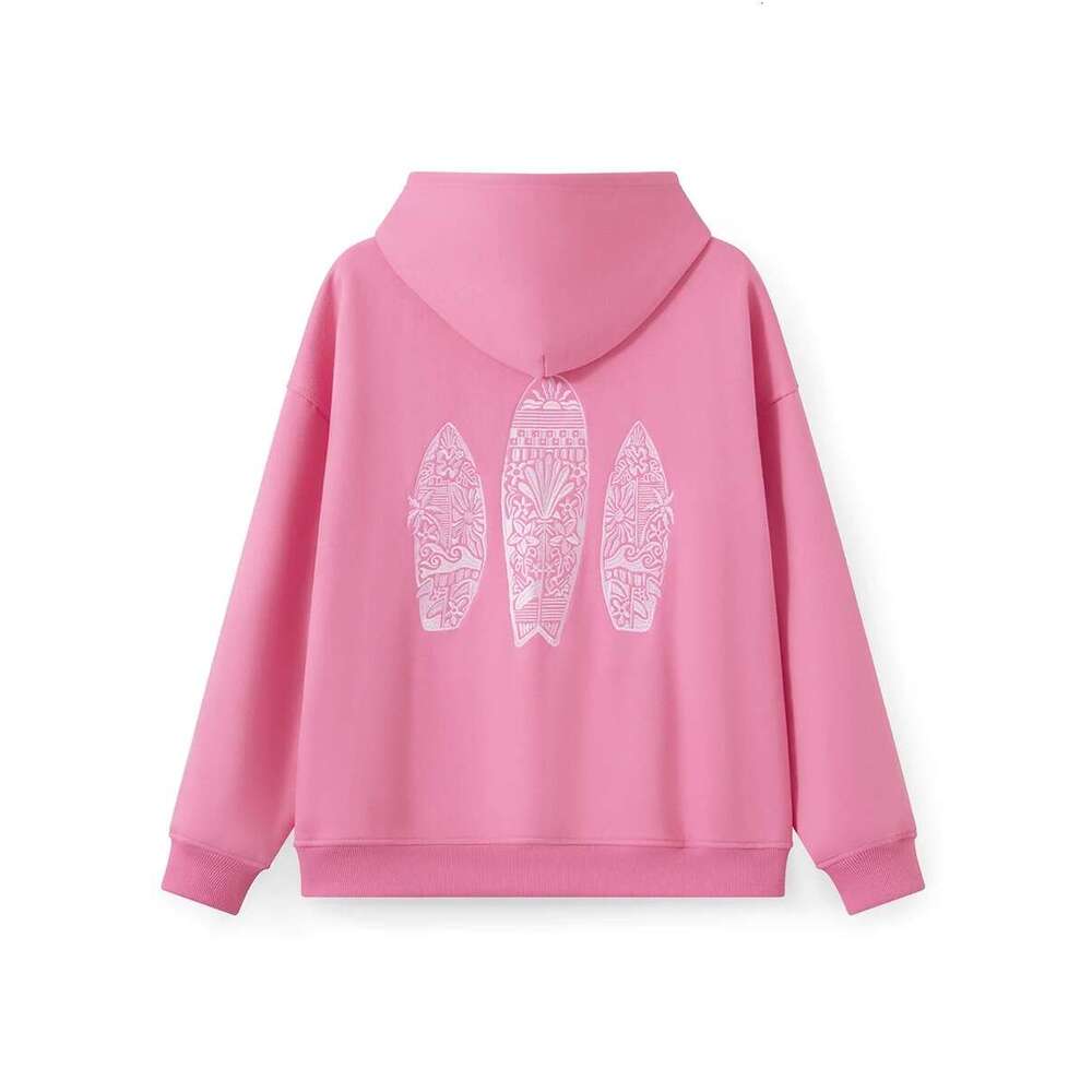 Fashionable and casual surfboard embroidered with plush thick women's hoodie