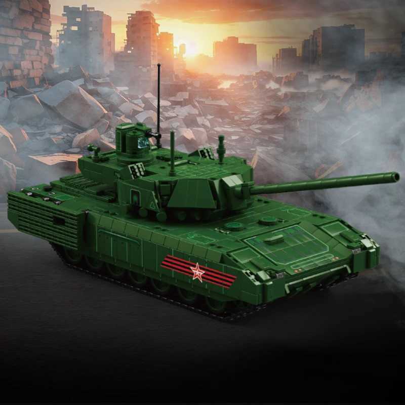 T-14 main battle tank building block childrens toy World War II armor MOC building block KF51 military armor model adult childrens gift newXJ250326