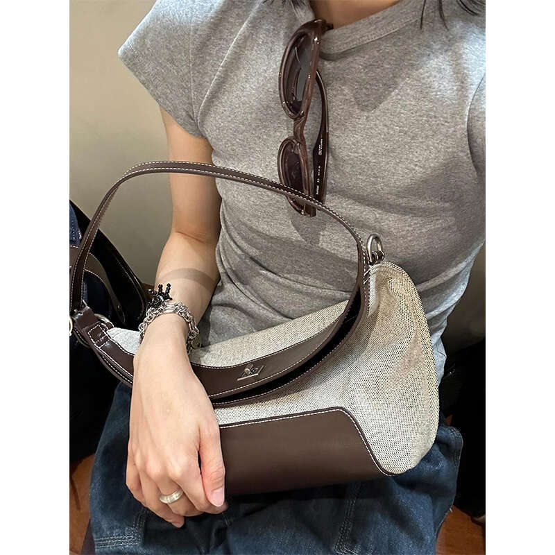 Women's Bags Women's Bags Canvas Underarm For Women's Summer New Collection, Light Luxury, Niche, Premium, Commuter Handheld Box Bag