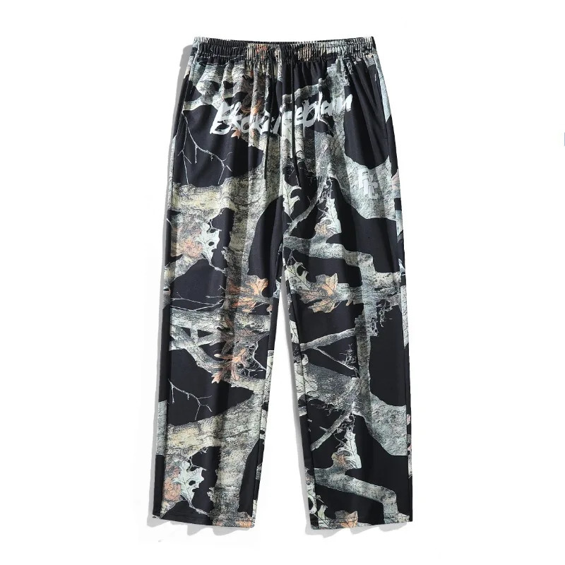 Straight Black Camouflage Jeans Street Trend Fashion Slim Y2k Casual Pants Mens Commodity Retro Clothing Jogger 250326