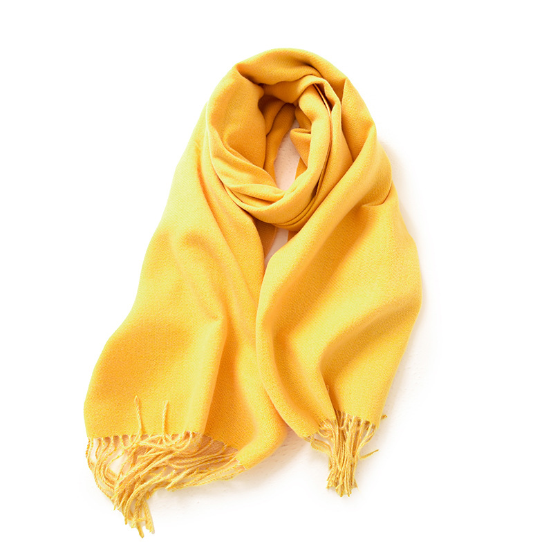 K236 2025 new double-sided solid color macaron scarf for women winter hot-selling fashion imitation cashmere tassel warm wholesale