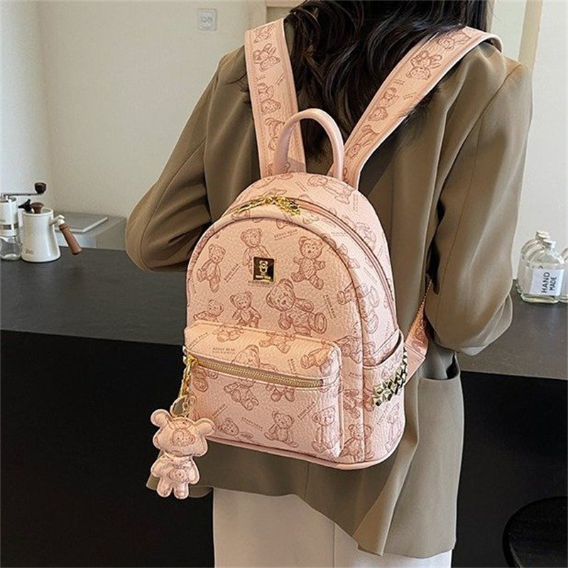 free shipping hot 3 designer Backpack Style for woman new Fashion Bags Cartoon black pink packet