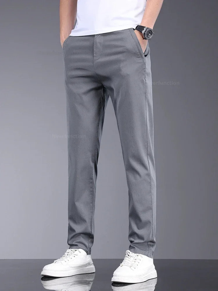 The main promotion for spring and summer 2024 is thin casual pants suitable mens elastic breathable soft straight sportswear 250326