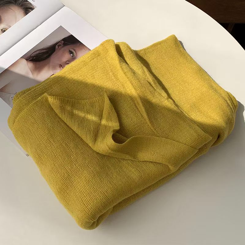 T360 Couple Korean Scarf Men and Women Autumn and Winter Long Solid Color Shawl Dual-purpose Student Warm Neck Fashion