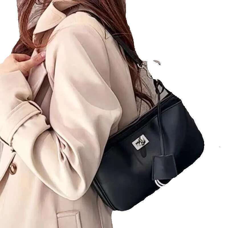 New Women's Small Square High-Quality Soft Leather Gold Sier Button Shoulder Messenger Versatile Underarm Bag