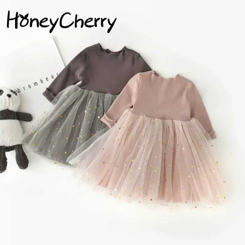 Cherry New Girl Princess Dress Pentagram Long Sleeve Dress Baby Girl Dress Childrens Dress W250326