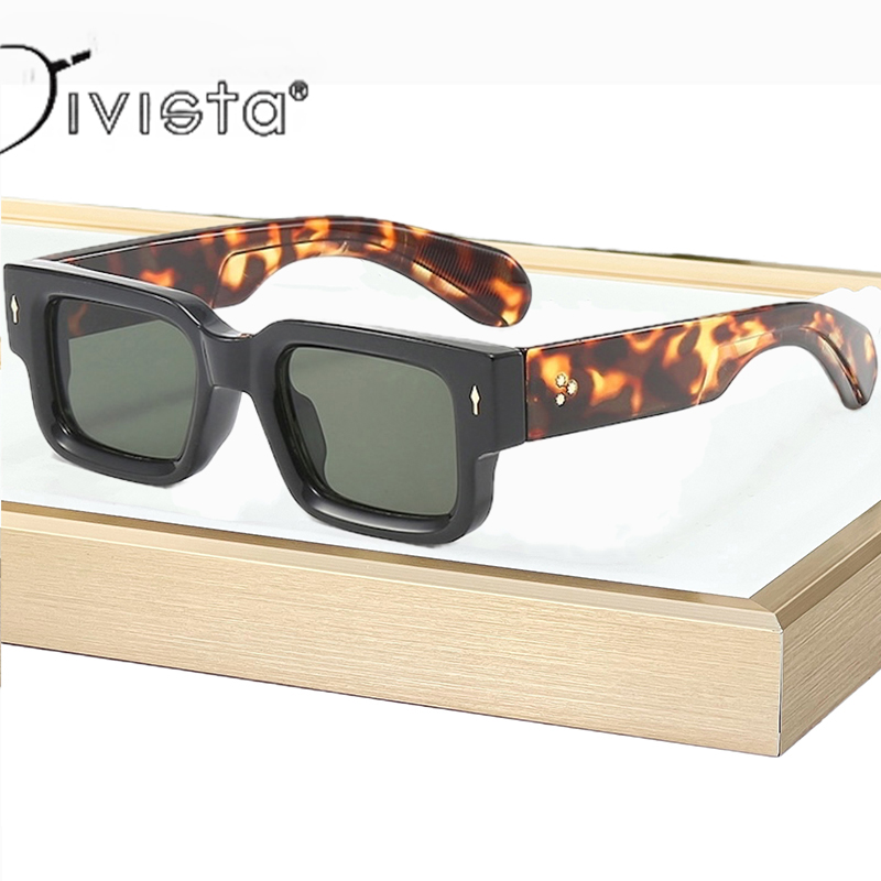 New Vintage Small Square Sunglasses For Men Women Fashion Retro Thick Edge Frame Luxury Male Sun Glasses Shades UV400 Eyeglasses IVISTA