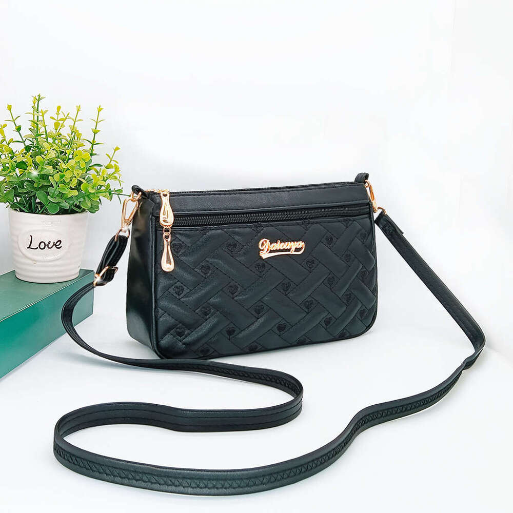 New 2023 Crossbody Shoulder Multi layered Embroidered Leisure Fashion Mom Middle aged Straddle Bag