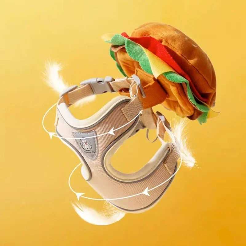 Burger Bag Dog Strap Set Outdoor Decoration Small and Medium sized Dog Cat Strap Durable Polyester Anti Loss Pet Accessories X2503261