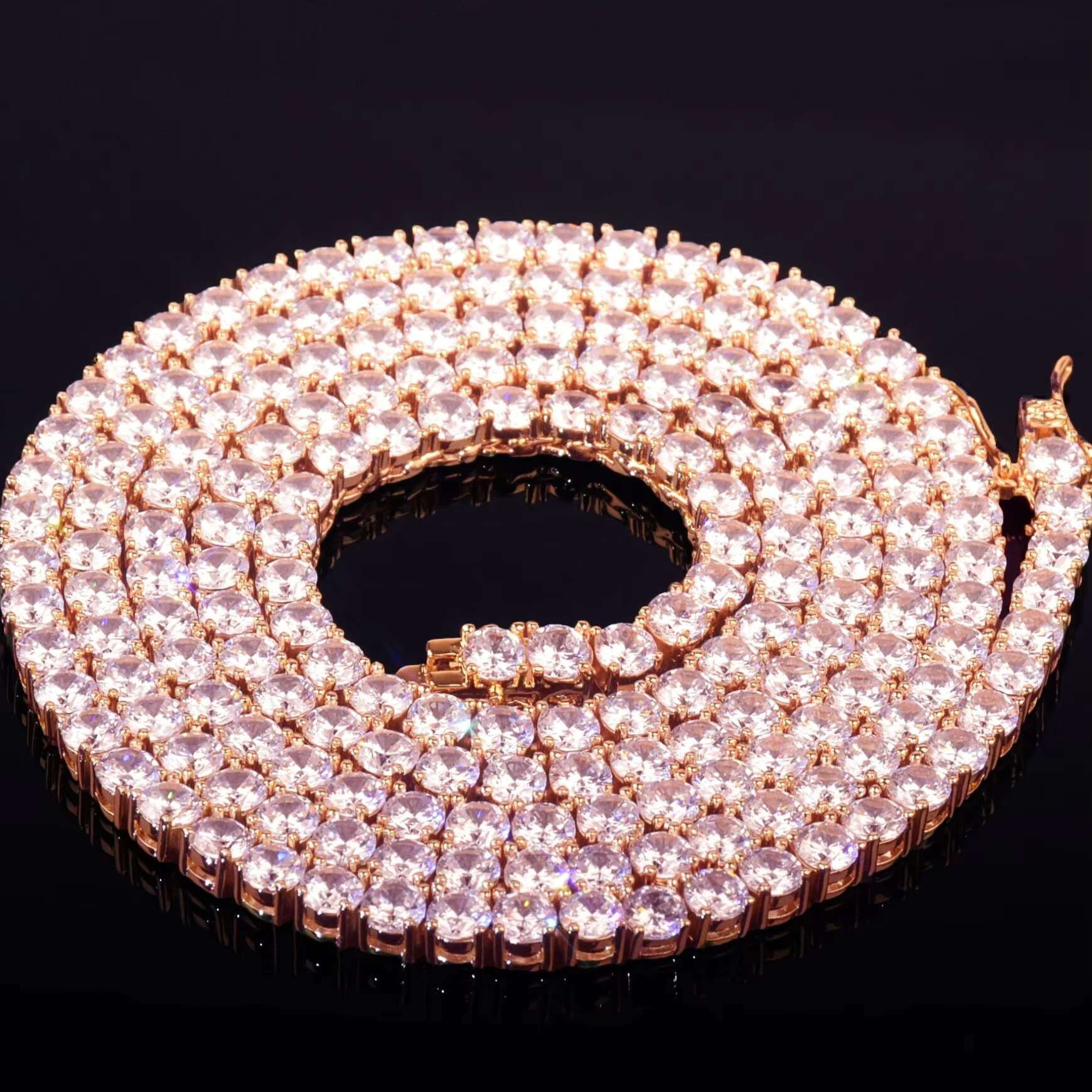 Premium Quality Iced Out Moissanite Tennis Chain With VVS Clarity Hip Hop Moissanite Diamond Tennis Chain for Men