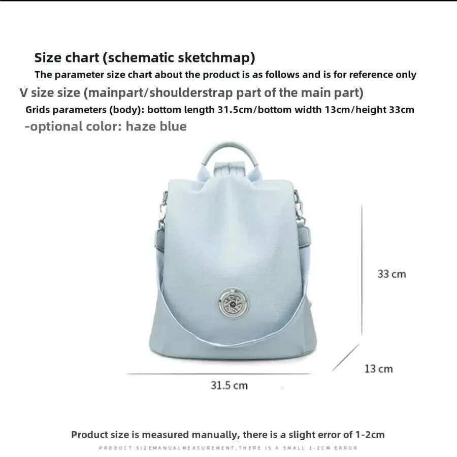 The Seasonal Series Of Shoulder Bags Haze Blue New Fashion Leisure Ladies Backpack Large Capacity