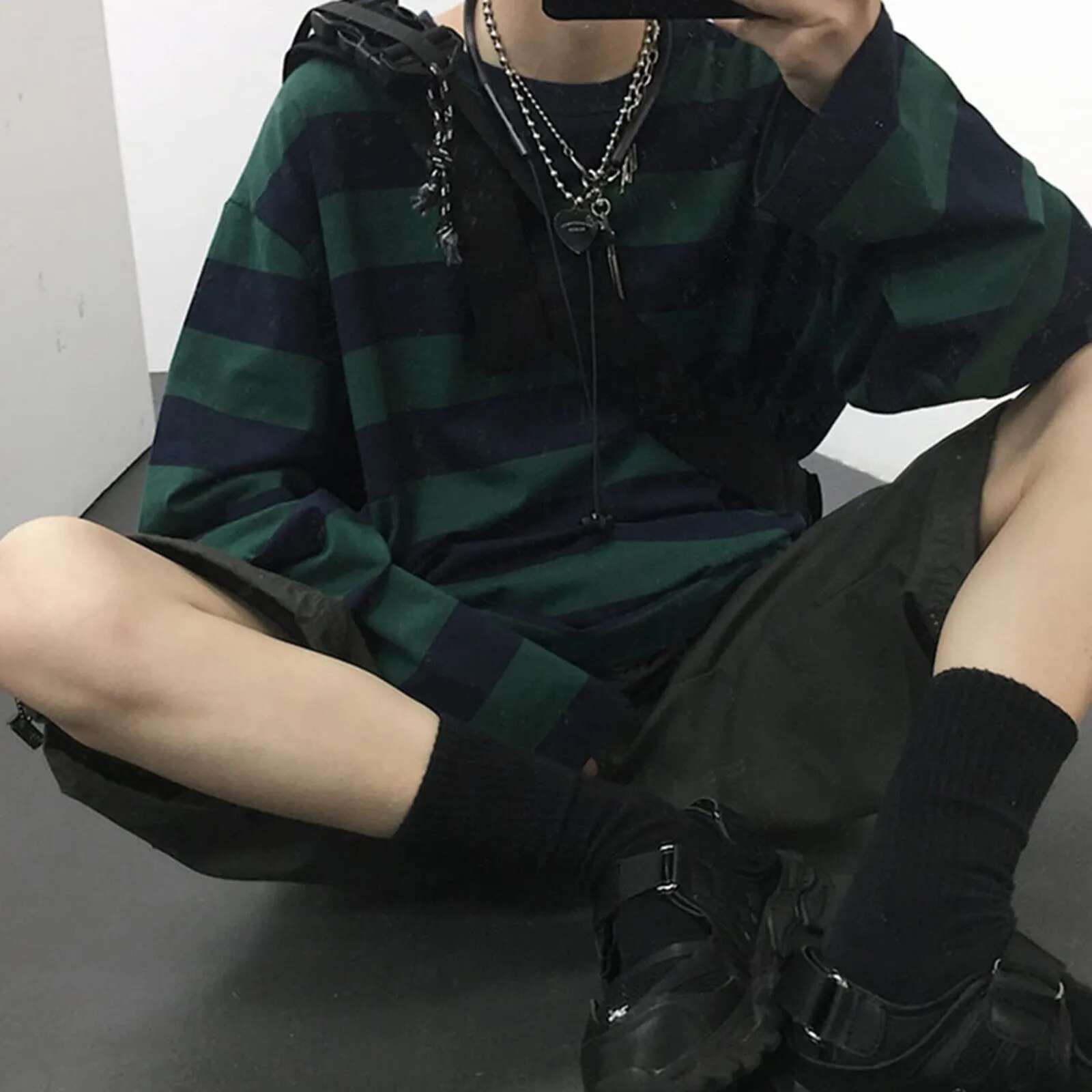 Ddmyshoesvip Korean Version Striped T Shirt Long Sleeved Bottoming Shirt Women Crew Neck Loose Oversized Tops For Spring And Autumn