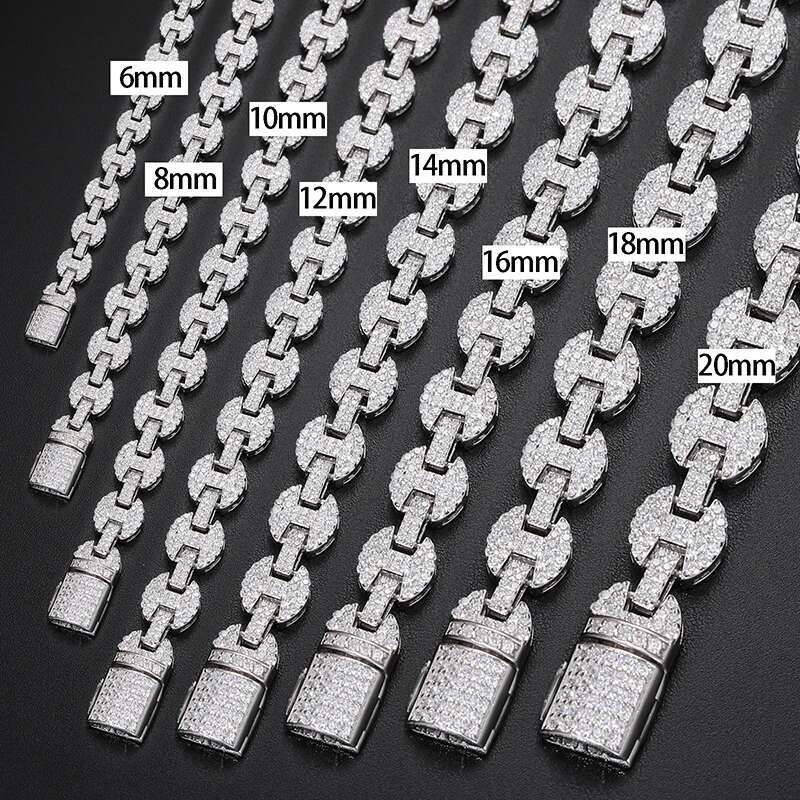 High Quality luxury Necklace Chain Cuban Mens Moissanite Necklace 925 Silver For Men Hip Hop Jewelry