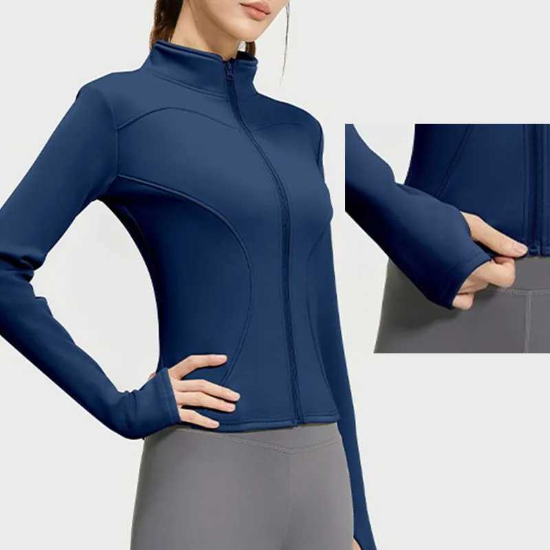 Aithuug winter warm wool slim fit jacket running jacket long sleeved yoga slim fit jacket W250326