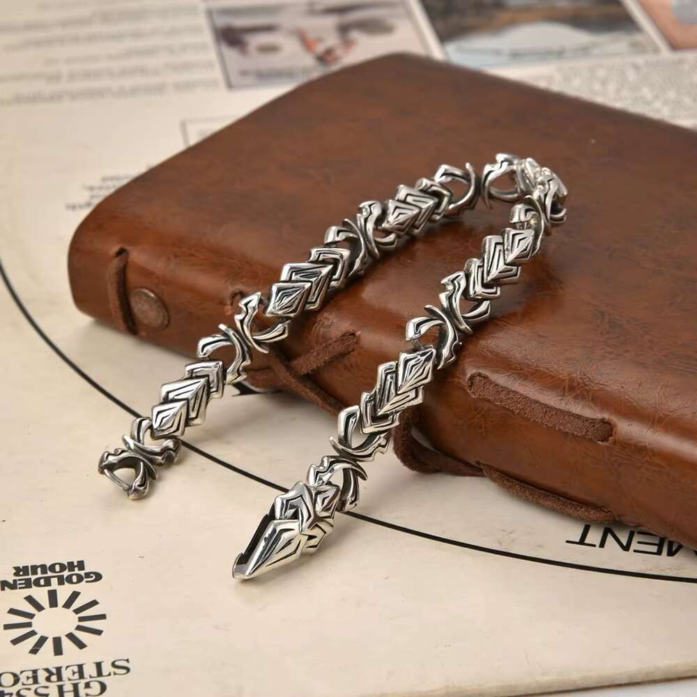 S pure aging craftsmanship antique style Thai sier bracelet