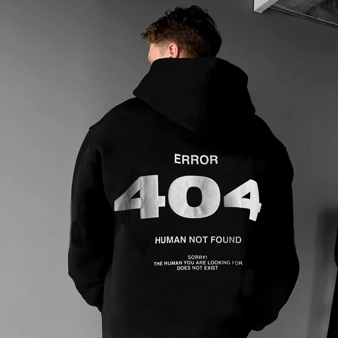 Harajuku mens hip-hop latte hoodie 404 graphic casual sportswear mens oversized cotton hoodie mens clothing. 250324