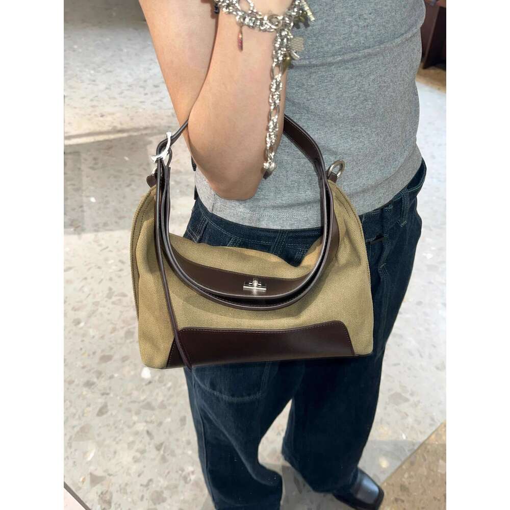 Women's Bags Women's Bags Canvas Underarm For Women's Summer New Collection, Light Luxury, Niche, Premium, Commuter Handheld Box Bag