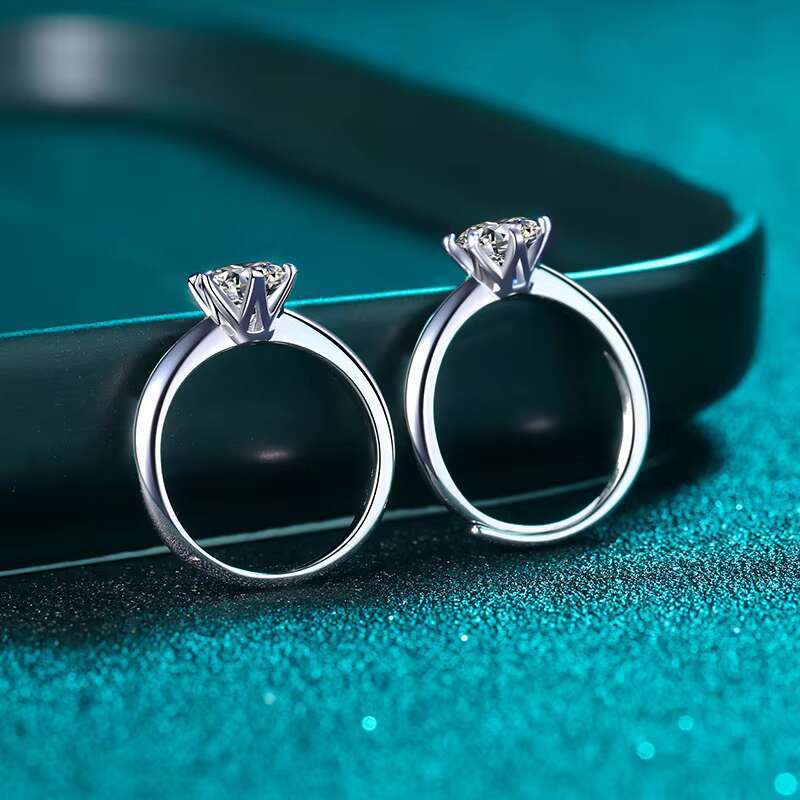 Custom High Quality Moissanite Ring Fine Jewellery Promise Women 925 Sterling Silver Ring for Wedding