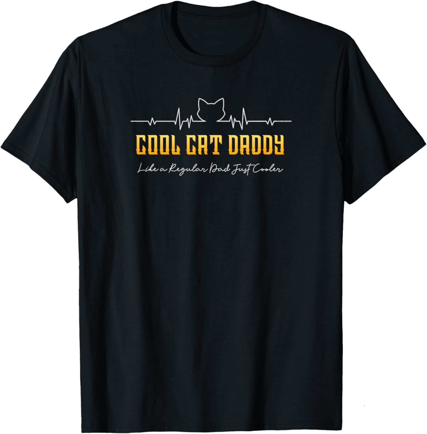 T shirt for Mens Cool Cat Daddy Heartbeat Cat Lovers - Cat Daddy Graphic Tee Casual Tops Clothes Short sleeve cool