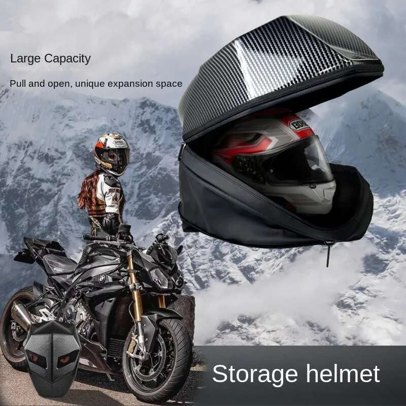 Rider LED Backpack Light Bluetooth Carbon Fiber School Bags Hardshell Motorcycle Riding Full Helmet Backpacks Rugzak