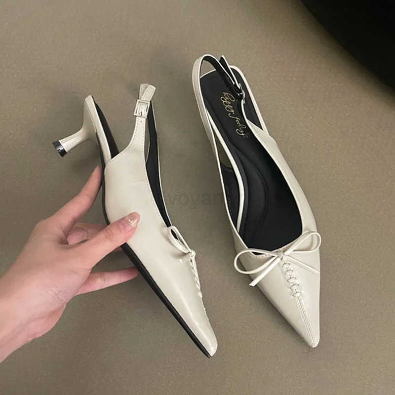 2025 New Pumps Par Ladies Medium H Shoes Fem Buckle Strap Footwear Fashion Pointed Toe Wen Stiletto H 5cm Shoes Z250326