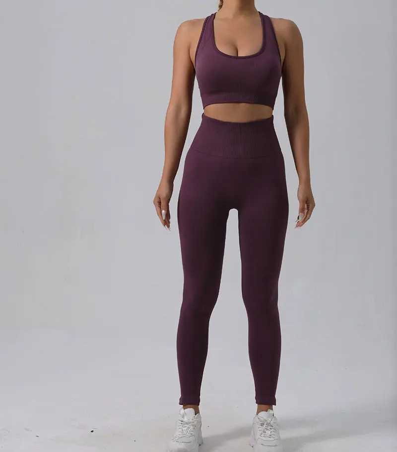 Seamless Leg Fitness Set Womens Sportswear Hip Lift Yoga Pants Running Fitness Clothing Comfortable Exercise Clothing W250326