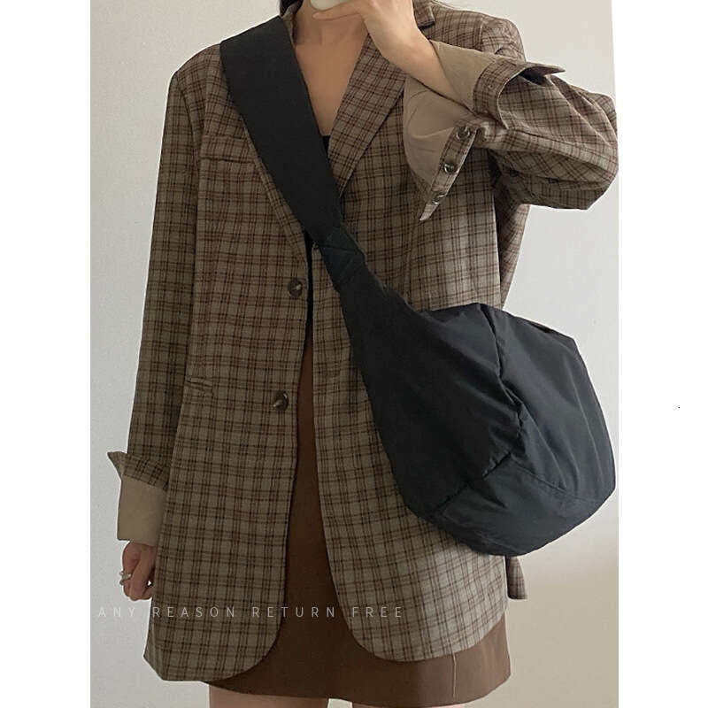 1f Shoulder women's 2025 autumn winter new large capacity dumpling bag, down cotton simple and versatile shoulder bag
