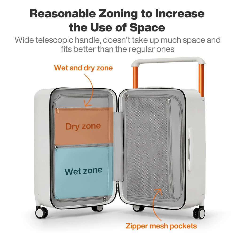 Mixi Large-Capacity Suitcase Trolley Case 26inch Checked in Hardside Rolg Wheels Lage Wide Handle Travel Suitcases M9276DH
