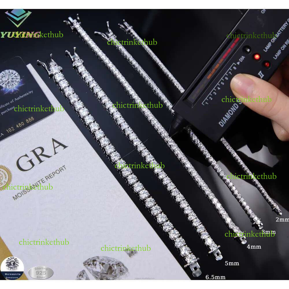 designer bracelets cuban k for men women sterg sier vvs iced out bracelet 2mm-6.5mm moissanite tennis chain