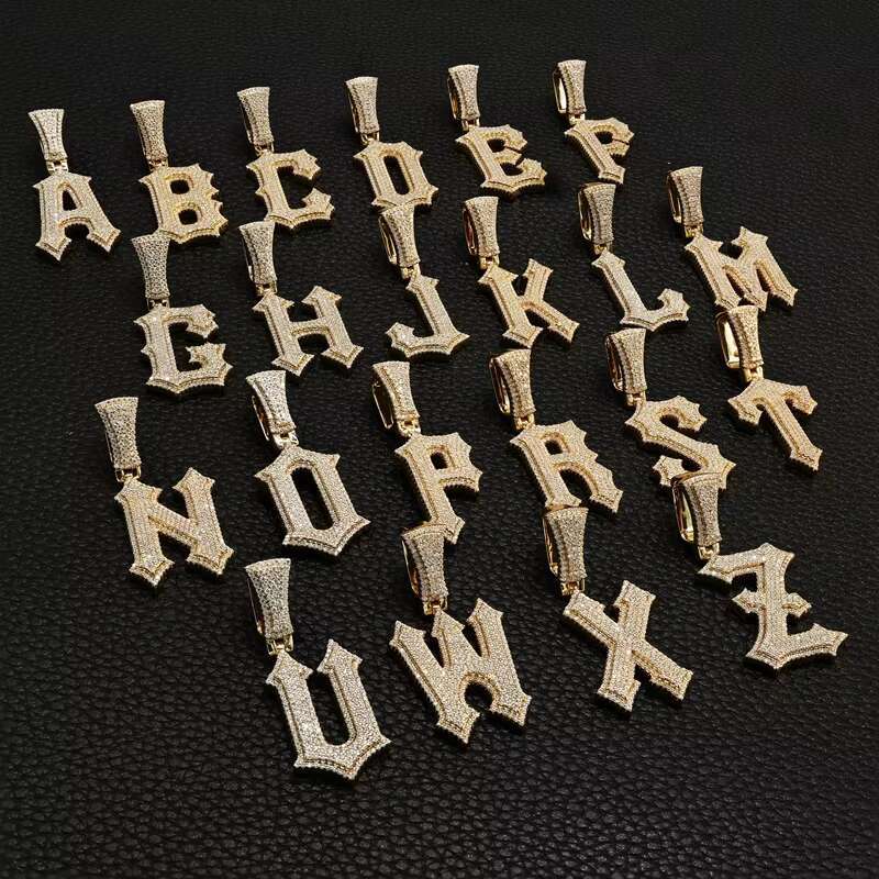 New Design 13g Moissanite Silver J Alphabet Pendant 1.525ct Iced Out Moissanite Diamond Pendant Link Chain Hip Hop Fine Jewelry