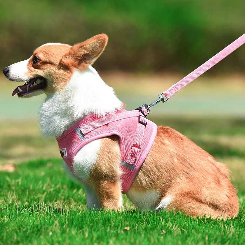 Dog Strap Dog Traction Rope Corduroy Breathable Dog Chest Strap Reflective Pet Chest Strap Walking Rope Set X250326