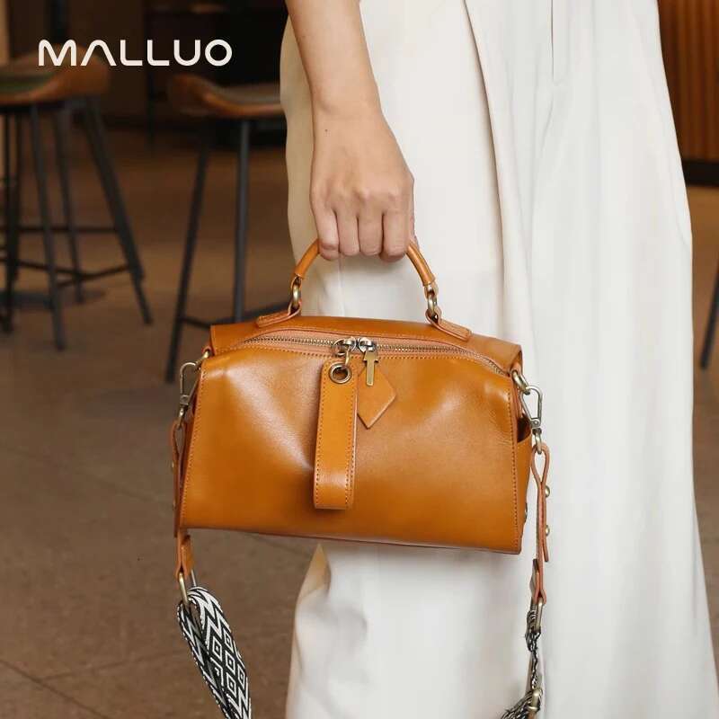 Genuine Leather Solid Color Shoulder Crossbody Bag For Women Designer Bags Female Messenger Tote Women's Handbag For Lady