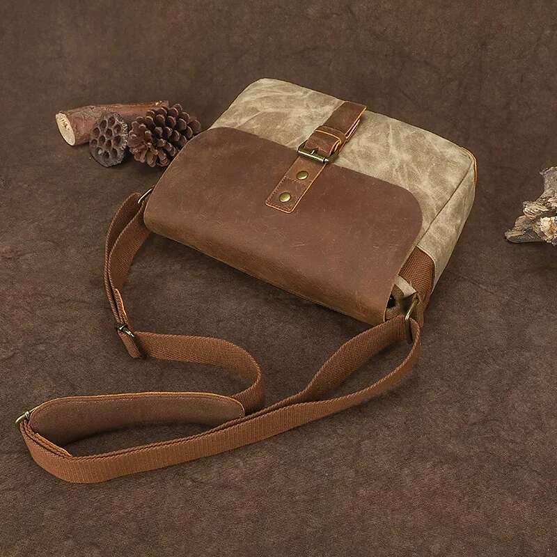 M558 New Arrive Outdoor Photography DSLR Retro Waterproof Canvas With Cowhide Camera Bag Micro Shoulder Bags