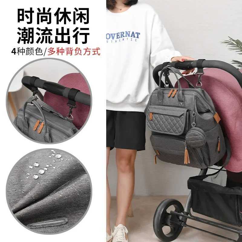 Milk Bottle Diaper Multi Compartment Maternal Christmas Large Capacity Mommy Bag Multi Functional Portable Mom Storage BackpackC250326