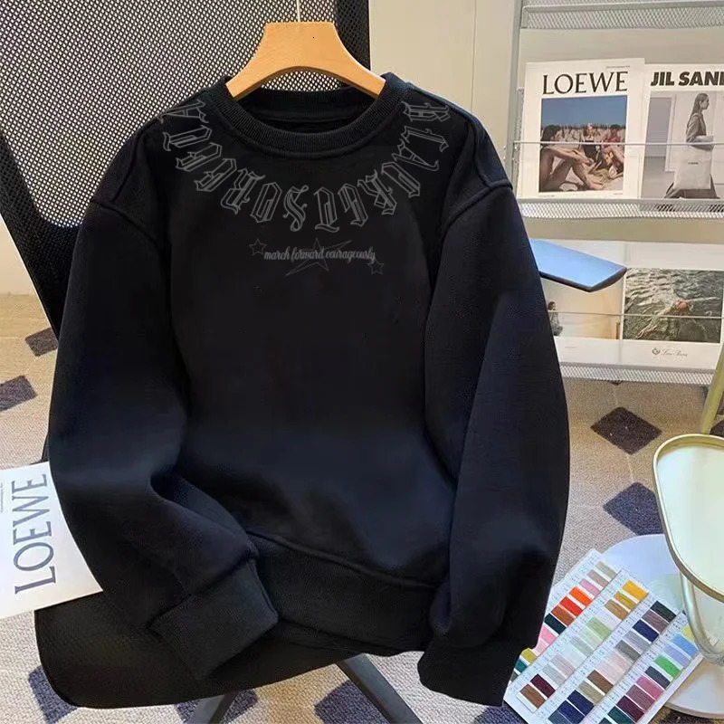 Personalized printed round neck pendant for hip-hop men and women on the streets of the United States suitable for couples loose retro casual tops y2k