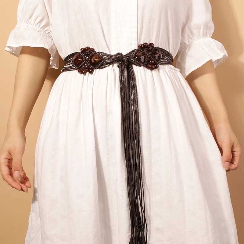 MYMC Womens Bohemian Knitted Belt Casual Fashion Belt Tassel for Jeans and Dresses W250326