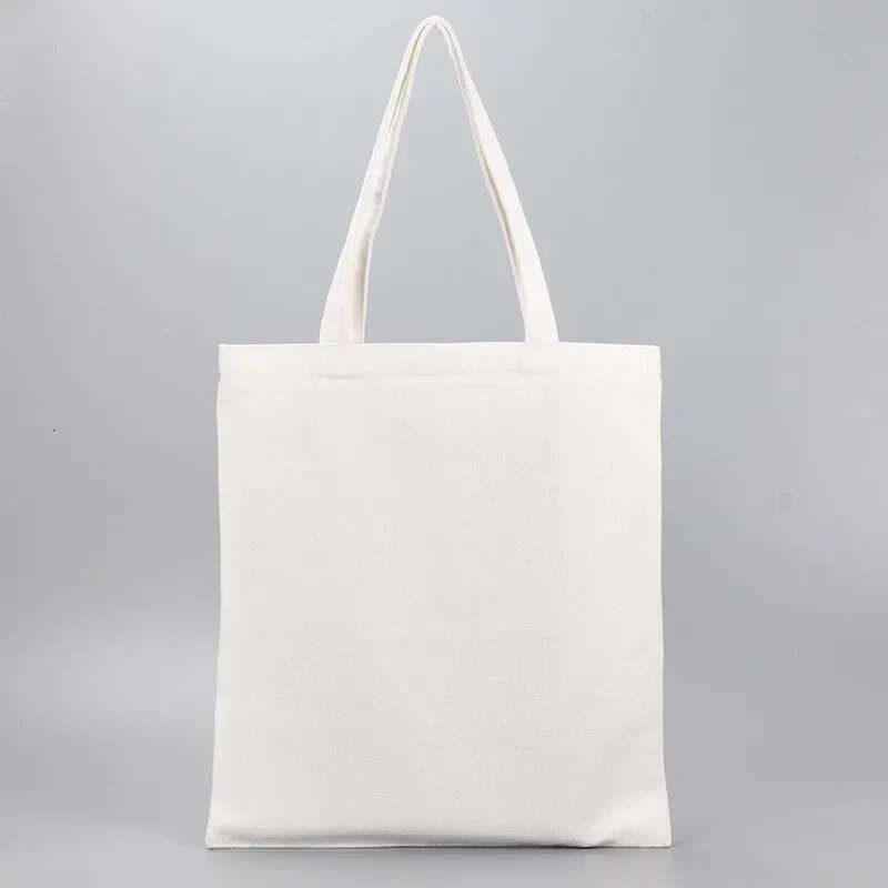 10 Pcs Wholesale Custom Eco-Friendly Cotton Canvas Bag Cheap Reusable Shoulder Shopping Tote Packageing