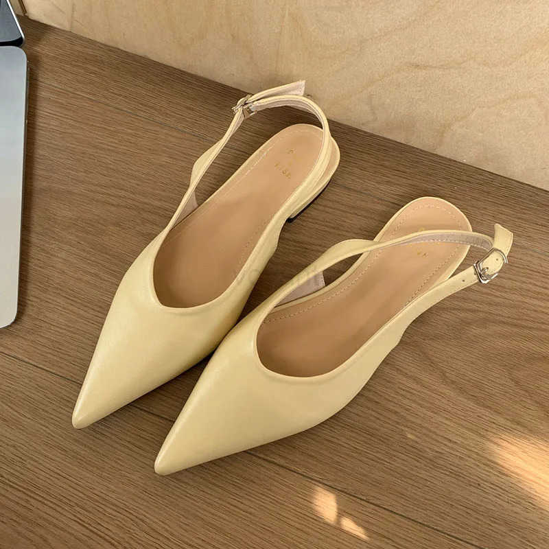 Fem Pointed Toe Ladies Flats Sandals Shoes Spring Summer Fashion Shallow Footwear Elegant Wen Flats With Shoes Sandals Z250326