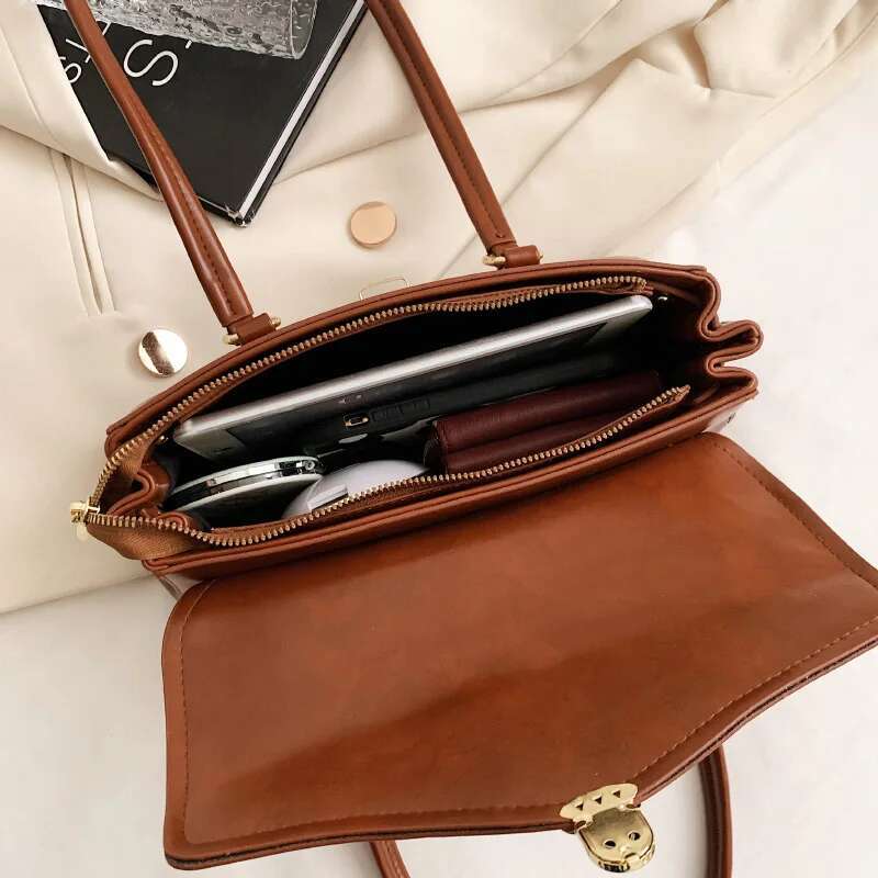 Solid Handbag For Women High Quality Leather Tote Bags 2023 Vintage Trend Shoulder Women's Underarm Bag